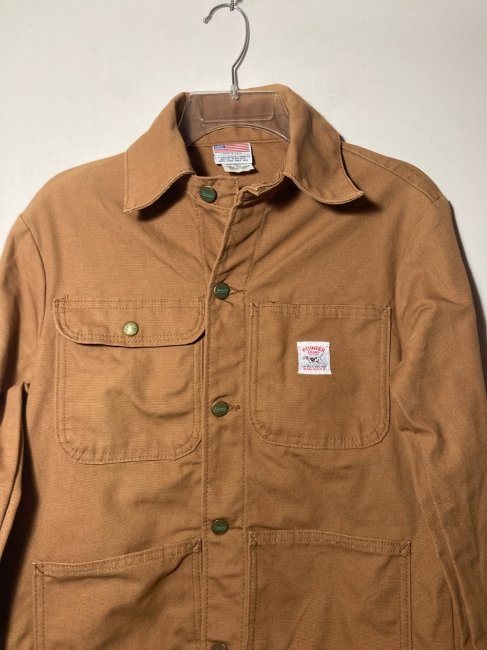 Pointer Brand Brown Duck Chore Coat Lightweight Duck Canvas USA Made Size XSmall - Picture 9 of 16